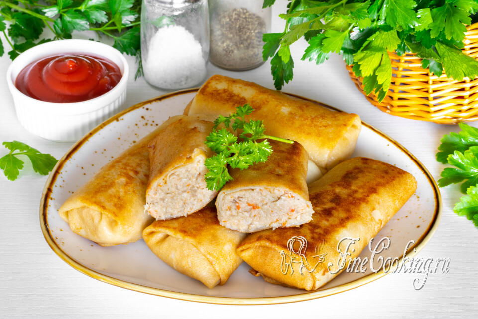 Блинчики с мясом — готовое блюдо