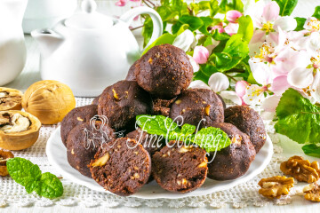 Домашние шоколадные конфеты с орехами и манкой