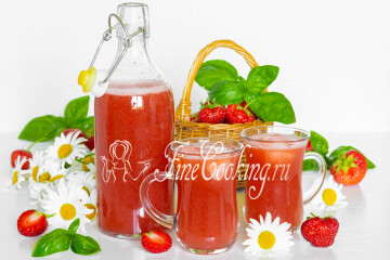 Домашний лимонад Клубника с базиликом