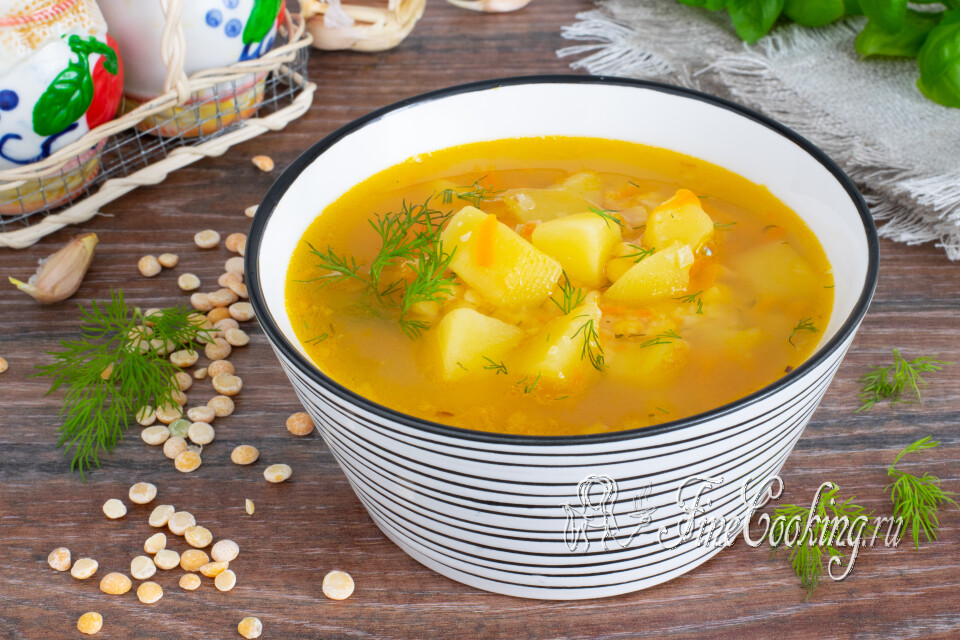 Гороховый суп без мяса (постный) — готовое блюдо
