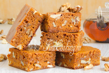 Карамельный пирог с орехами