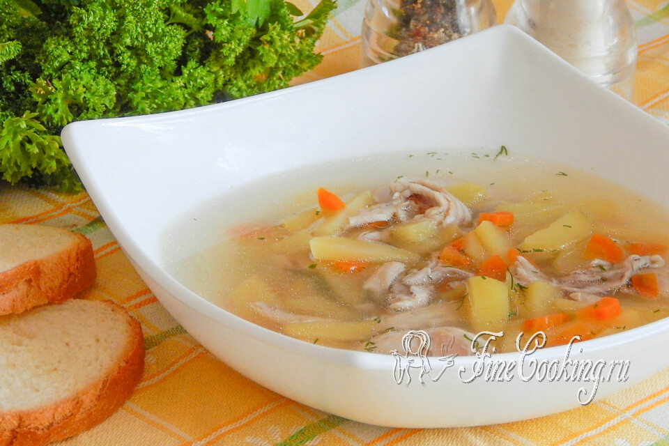 Картофельный суп с курицей — готовое блюдо
