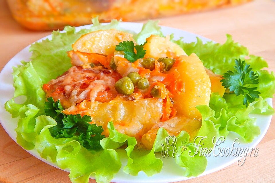 Курица, запеченная с овощами — готовое блюдо
