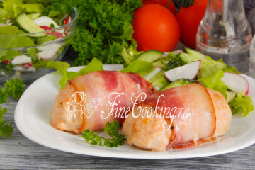 Куриные котлеты в беконе