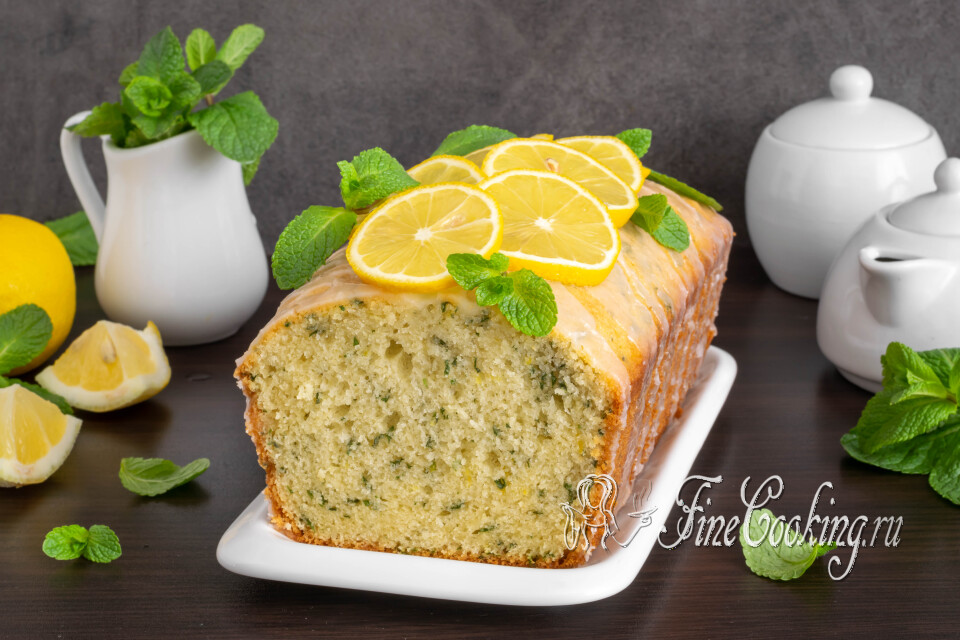 Лимонный кекс с мятой — готовое блюдо