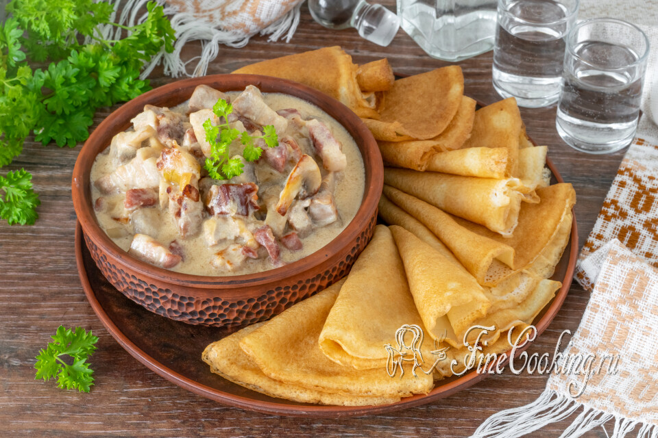 Мачанка (мочанка) с блинами — готовое блюдо