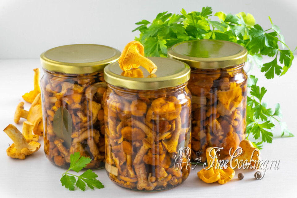 Маринованные лисички на зиму — готовое блюдо