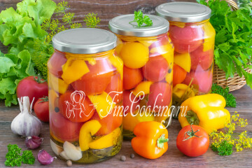 Маринованные помидоры с болгарским перцем на зиму