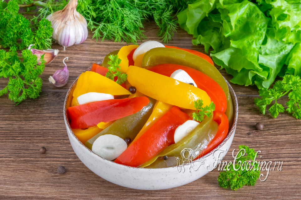 Маринованный болгарский перец быстрого приготовления — готовое блюдо