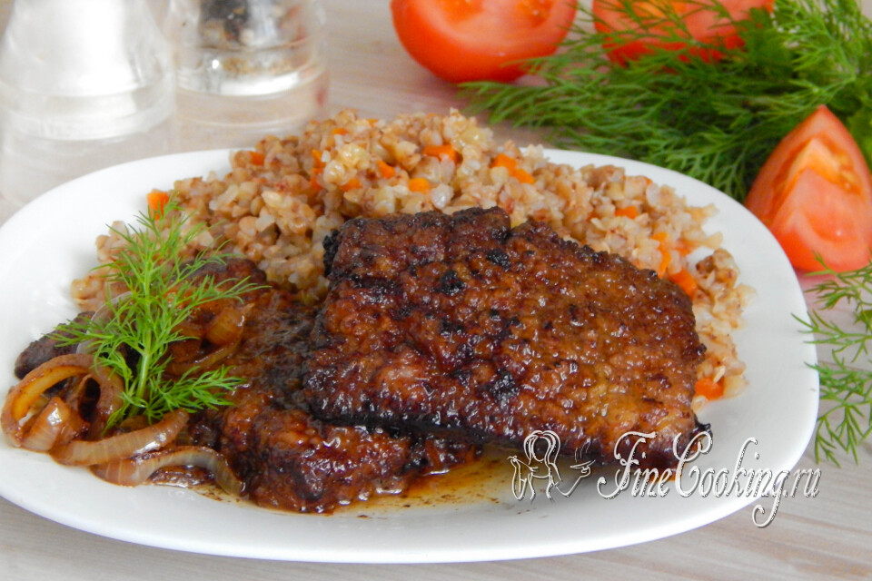 Отбивные из печени говяжьей — готовое блюдо