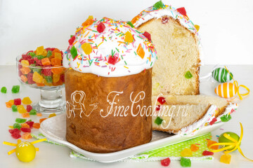 Пасхальный кулич с цукатами и марципаном