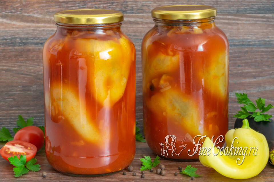 Перец, фаршированный овощами, на зиму — готовое блюдо