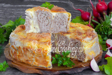 Пирог из лаваша с фаршем в духовке