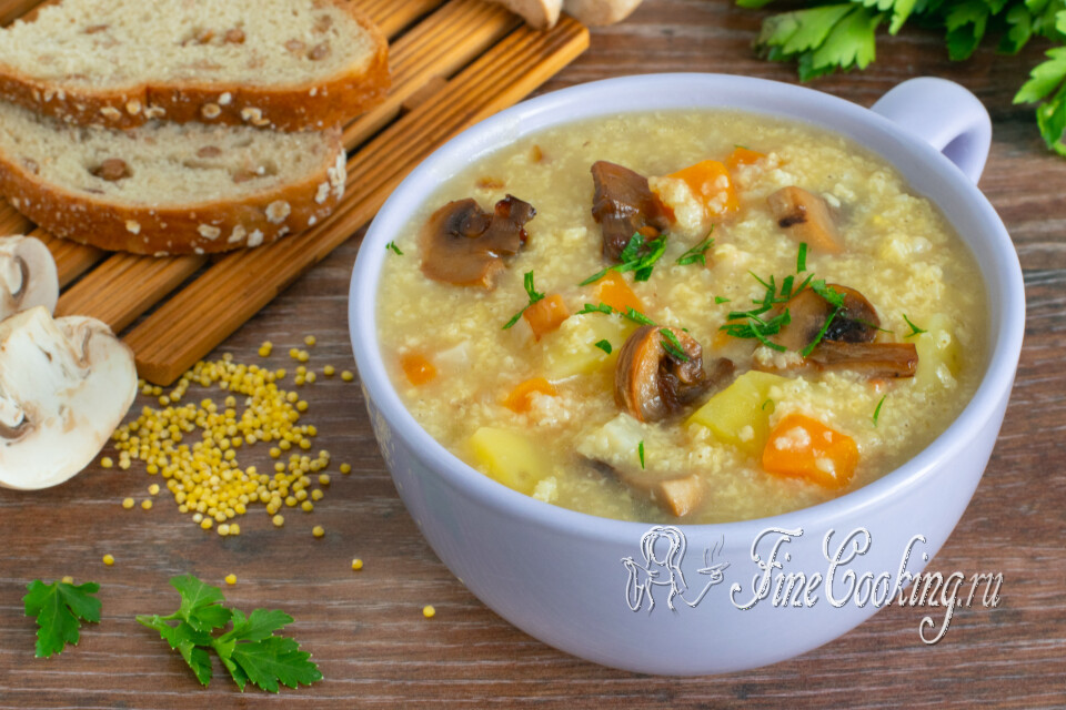 Постный кулеш с грибами — готовое блюдо