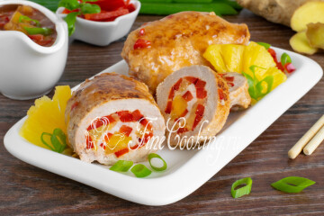 Рулетики из свинины в кисло-сладком соусе