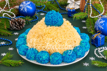 Салат на Новый год Шапка Снегурочки