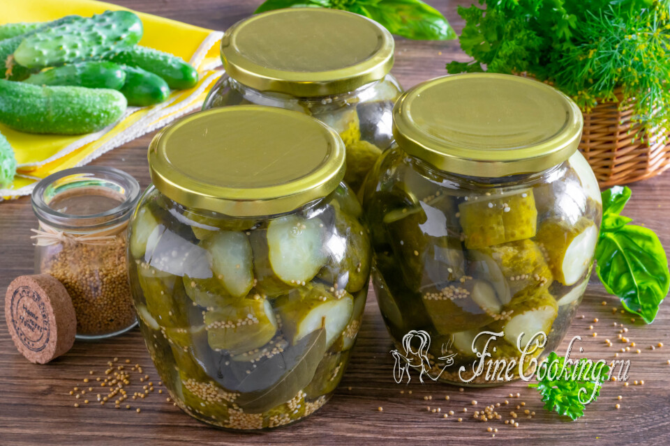 Самые вкусные огурцы по-фински на зиму — рецепт с горчицей без стерилизации — готовое блюдо