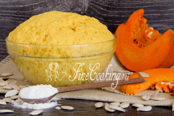 Сдобное дрожжевое тесто с тыквой и творогом