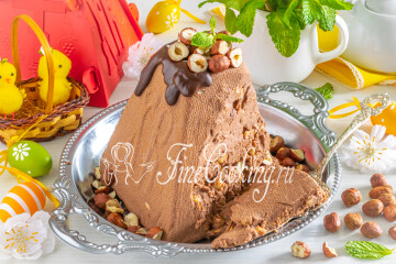 Шоколадная пасха с рикоттой и орехами