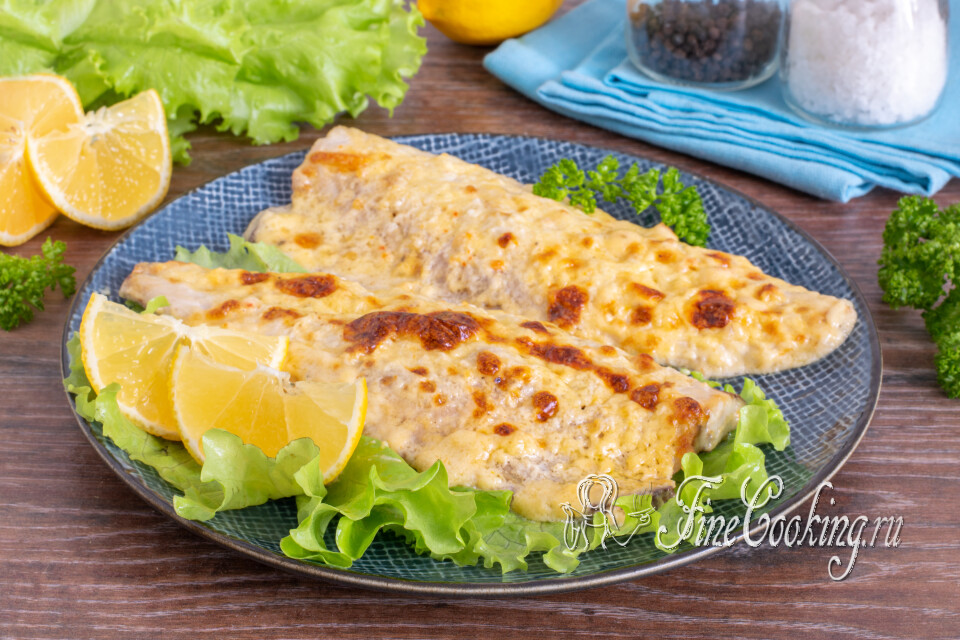 Скумбрия с сыром, запеченная в духовке — готовое блюдо