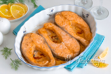 Стейки форели, запеченные в духовке