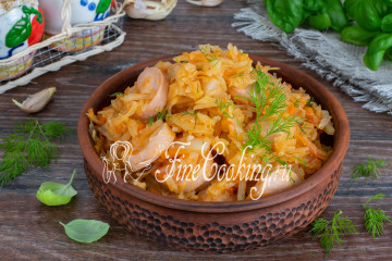 Тушеная капуста с сосисками