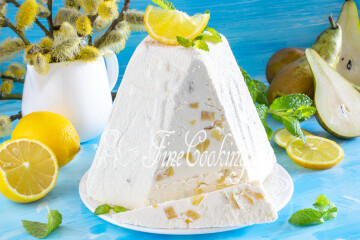 Творожная пасха с лимоном и грушей