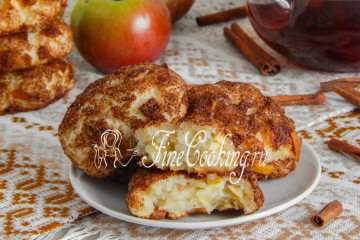 Творожное печенье с яблоками