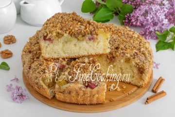 Творожный пирог с ревенем