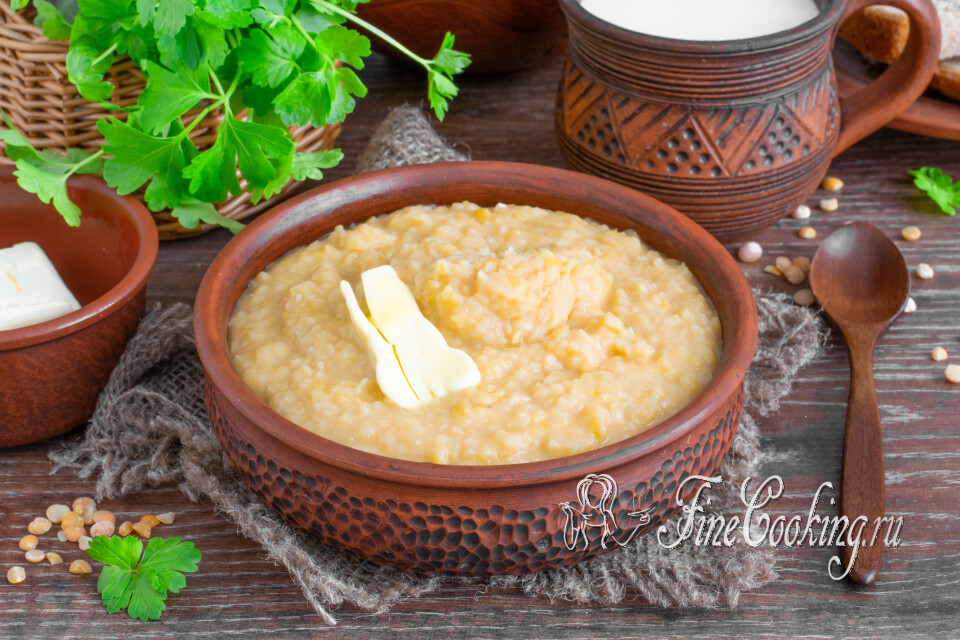 Вкусная гороховая каша в кастрюле — готовое блюдо