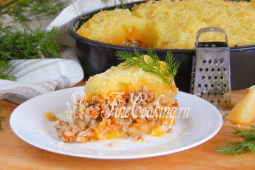 Запеканка из картофельного пюре с фаршем